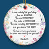 Never Forget The Difference You Make - Bestie Personalized Custom Ornament - Ceramic Round Shaped - Christmas Gift, Birthday Gift For Best Friends, Family Members, Coworkers, Yourself