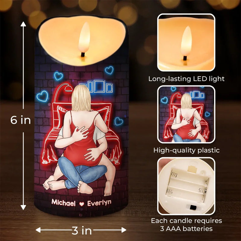 My Love For You Sparkles Like The Brightest Star - Couple Personalized Custom LED Candle - Christmas Gift For Husband Wife, Anniversary