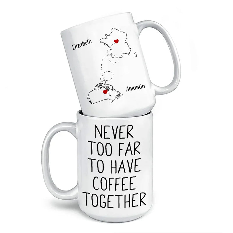 Miles Can’t Break The Bond We Share - Bestie Personalized Custom Mug - Christmas Gift For Best Friends, BFF, Sisters