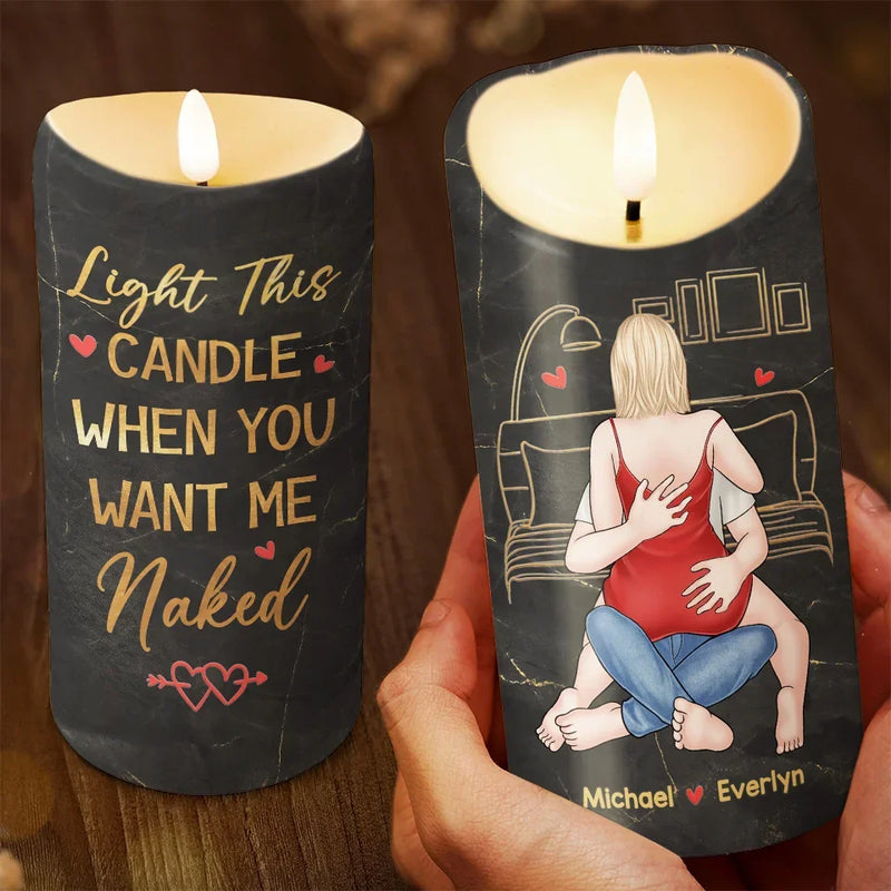 My Love For You Glows Brighter Than The Stars On A Clear Night - Couple Personalized Custom LED Candle - Christmas Gift For Husband Wife, Anniversary