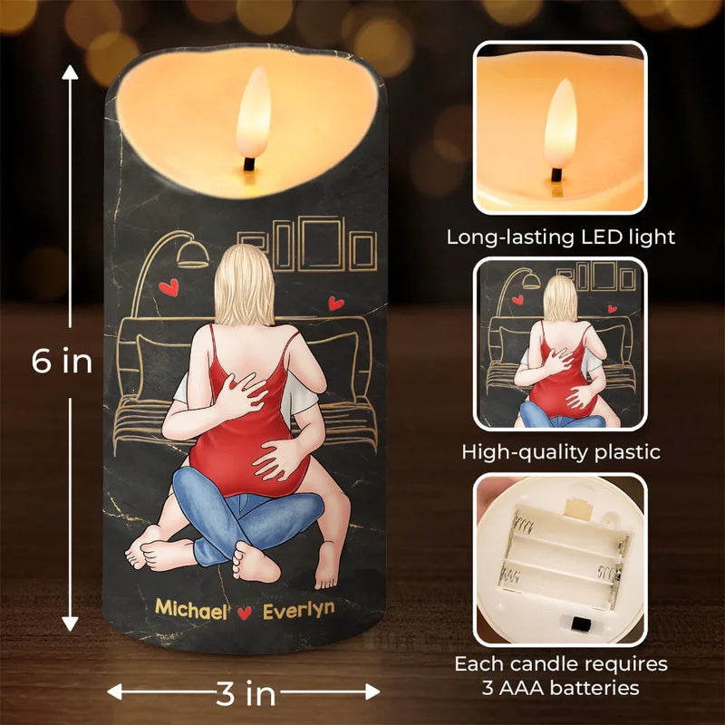 My Love For You Glows Brighter Than The Stars On A Clear Night - Couple Personalized Custom LED Candle - Christmas Gift For Husband Wife, Anniversary