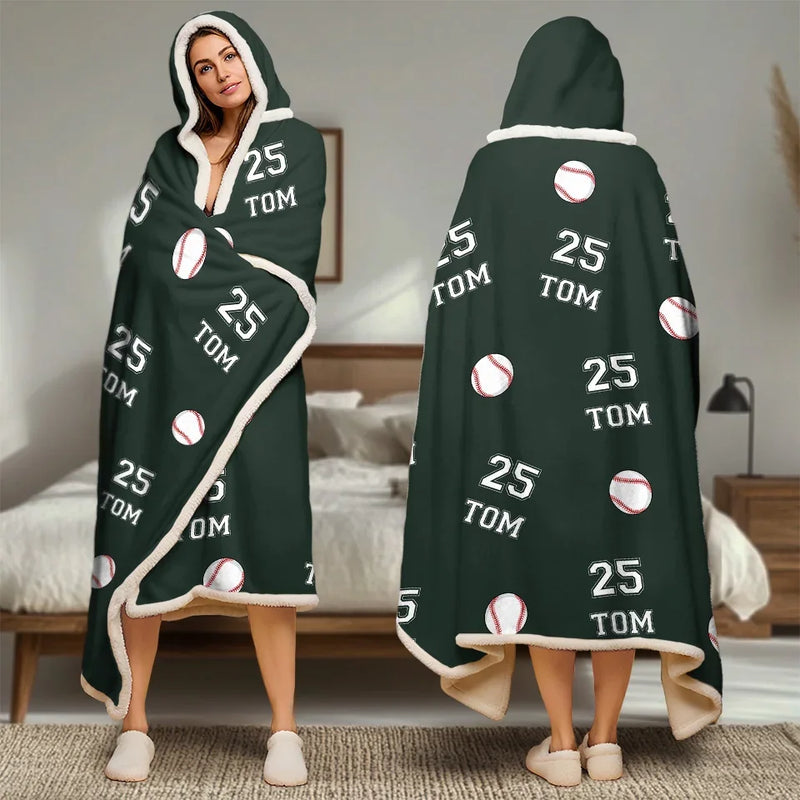 Just Play - Personalized Custom Snuggle Blanket, Hoodie Blanket - Christmas Gift For Sport Lovers, Sport Players