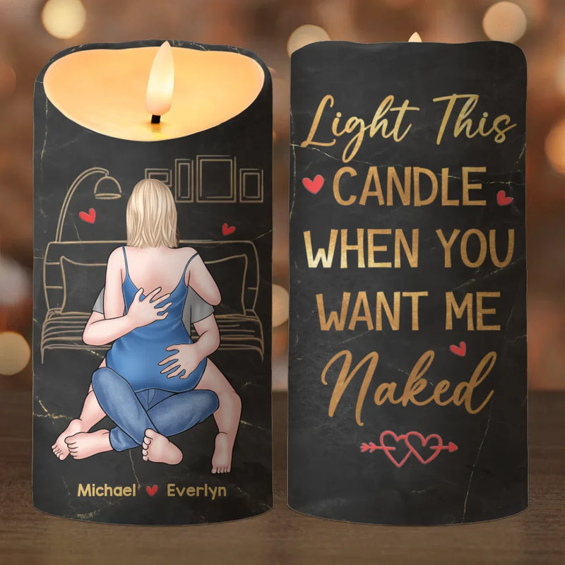 My Love For You Glows Brighter Than The Stars On A Clear Night - Couple Personalized Custom LED Candle - Christmas Gift For Husband Wife, Anniversary
