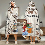 Custom Name Book Lover Gifts for Women - Personalized Snuggle Blanket