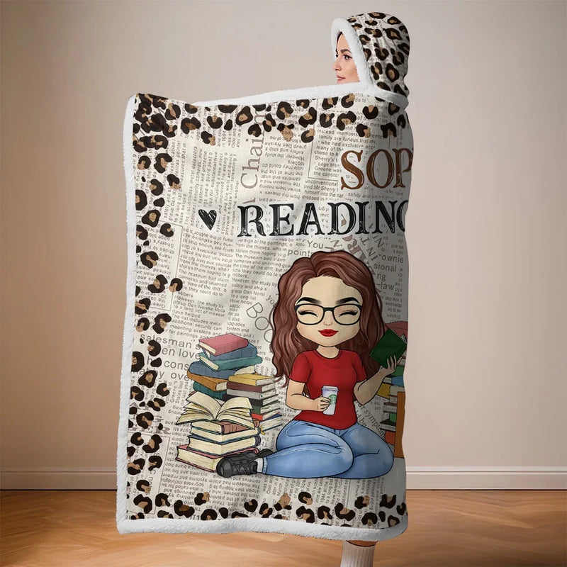 Lost In A Good Book - Personalized Custom Snuggle Blanket, Hoodie Blanket - Christmas Gift For Book Lovers