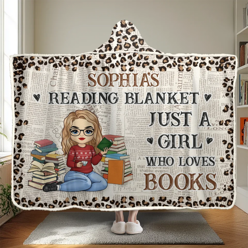 Lost In A Good Book - Personalized Custom Snuggle Blanket, Hoodie Blanket - Christmas Gift For Book Lovers