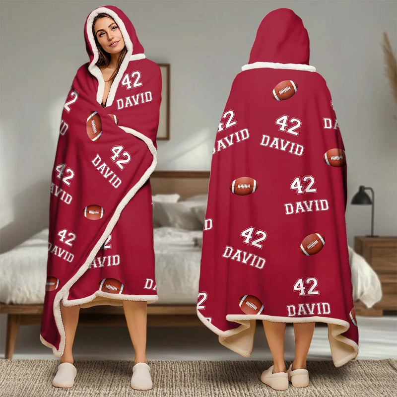 Work Hard, Dream Big - Personalized Custom  Snuggle Blanket, Hoodie Blanket - Christmas Gift For Sport Lovers, Sport Players