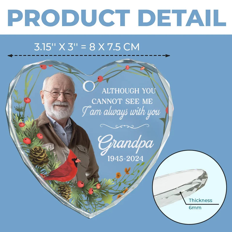 Custom Photo Those We Love Don't Go Away, They Walk Beside Us Everyday - Memorial Personalized Custom Heart Glass Ornament - Sympathy Gift, Christmas Gift For Family Members