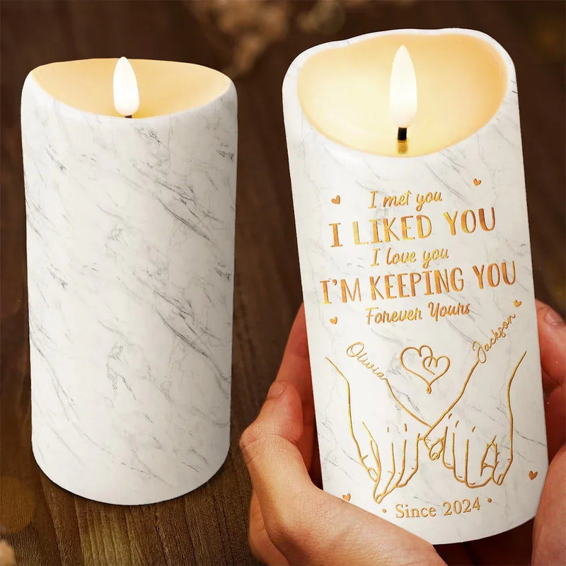 Custom Name Romantic Couple Gifts - Personalized LED Candle