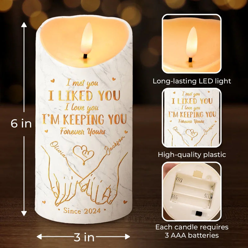 Custom Name Romantic Couple Gifts - Personalized LED Candle