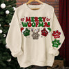 Meowy Catmas - Dog & Cat Personalized Custom Unisex Sweatshirt With Design On Sleeve - Christmas Gift For Pet Owners, Pet Lovers