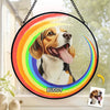 Custom Photo You May Have Crossed The Rainbow Bridge - Memorial Personalized Custom Stained Glass Window Hanging Suncatcher - Sympathy Gift For Pet Owners, Pet Lovers