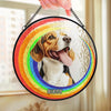 Custom Photo You May Have Crossed The Rainbow Bridge - Memorial Personalized Custom Stained Glass Window Hanging Suncatcher - Sympathy Gift For Pet Owners, Pet Lovers