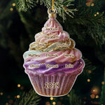 Custom Name Christmas Cupcake Family Gifts - Personalized Ornament