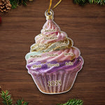 Custom Name Christmas Cupcake Family Gifts - Personalized Ornament