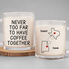 Never Too Far To Hang Out Together - Bestie Personalized Custom Glass Mug - Gift For Best Friends, BFF, Sisters