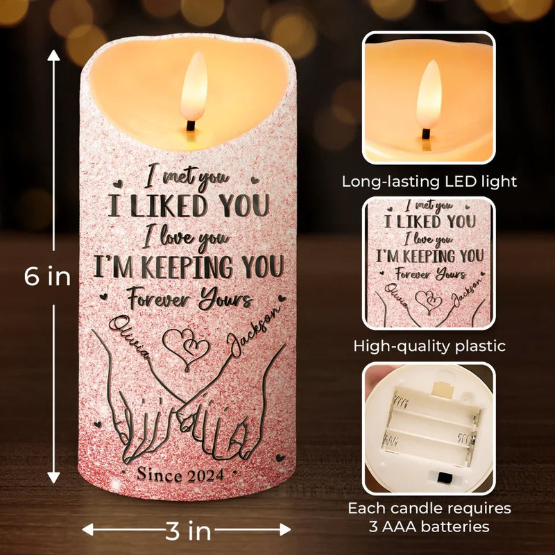 I Want To Hold Your Hand Through Every Storm - Couple Personalized Custom LED Candle - Christmas Gift For Husband Wife, Anniversary