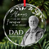 Custom Photo You’re In Our Hearts And Thoughts - Memorial Personalized Custom Circle Glass Ornament - Sympathy Gift, Christmas Gift For Family Members
