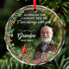 Custom Photo With You Every Step Of The Way - Memorial Personalized Custom Circle Glass Ornament - Sympathy Gift, Christmas Gift For Family Members