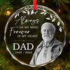 Custom Photo You’re In Our Hearts And Thoughts - Memorial Personalized Custom Circle Glass Ornament - Sympathy Gift, Christmas Gift For Family Members