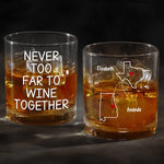 Custom Name Long Distance Friendship Gifts - Personalized Whiskey Glass