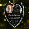 Custom Photo Taken By The Angels But In My Heart, You’ll Stay Always - Memorial Personalized Custom Heart Glass Ornament - Sympathy Gift, Christmas Gift For Family Members
