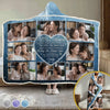 Custom Photo A Hug Sent From Heaven - Memorial Personalized Custom Snuggle Blanket, Hoodie Blanket - Sympathy Gift, Christmas Gift For Family Members