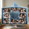 Custom Photo A Hug Sent From Heaven - Memorial Personalized Custom Snuggle Blanket, Hoodie Blanket - Sympathy Gift, Christmas Gift For Family Members