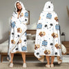 Custom Photo Happiness Is Having Furry Friends - Dog & Cat Personalized Custom Snuggle Blanket, Hoodie Blanket - Christmas Gift For Pet Owners, Pet Lovers