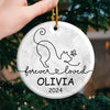 Forever Loved - Memorial Personalized Custom Ornament - Ceramic Round Shaped - Sympathy Gift, Christmas Gift For Pet Owners, Pet Lovers