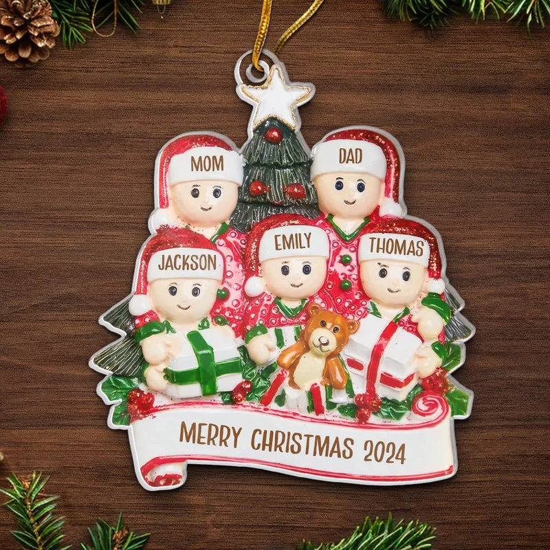 Home Is Where The Holiday Magic Happens - Family Personalized Custom Ornament - Acrylic Custom Shaped - Christmas Gift For Family Members