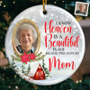 Heaven Is A Beautiful Place - Memorial Personalized Custom Ornament - Ceramic Round Shaped - Sympathy Gift, Christmas Gift For Family Members
