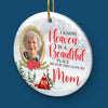 Heaven Is A Beautiful Place - Memorial Personalized Custom Ornament - Ceramic Round Shaped - Sympathy Gift, Christmas Gift For Family Members