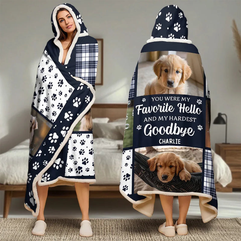 Custom Photo Once By My Side, Forever In My Heart - Memorial Personalized Custom Snuggle Blanket, Hoodie Blanket - Sympathy Gift, Christmas Gift For Pet Owners, Pet Lovers