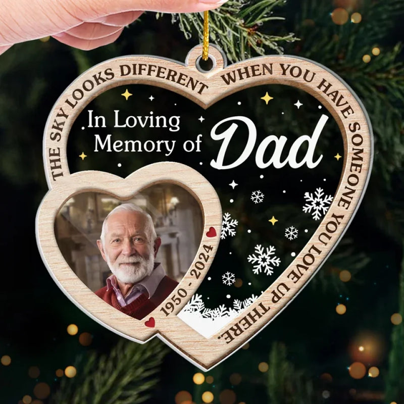Custom Photo Treasured In Our Hearts, Forever Missed - Memorial Personalized Custom Ornament - Acrylic Custom Shaped - Sympathy Gift, Christmas Gift For Family Members