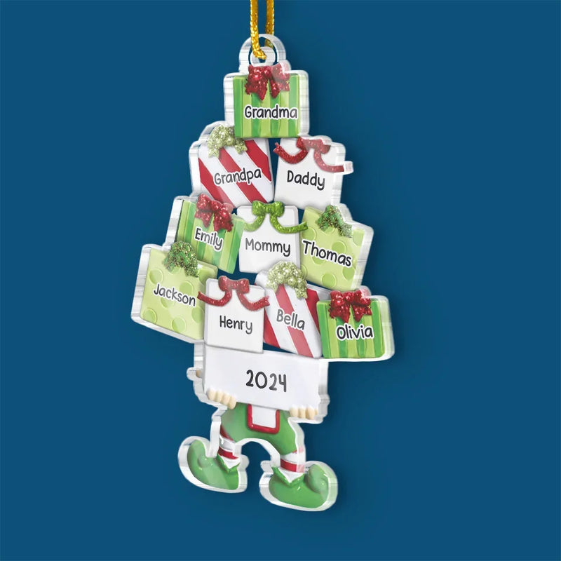 Christmas Is A Time To Feel The Love Of Family - Family Personalized Custom Ornament - Acrylic Custom Shaped - Christmas Gift For Family Members
