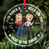 Real Friends Are The Ones You Can Count On No Matter What - Bestie Personalized Custom Circle Glass Ornament - Christmas Gift For Best Friends, BFF, Sisters