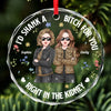 Good Times Are Even Better When Shared With Besties - Bestie Personalized Custom Circle Glass Ornament - Christmas Gift For Best Friends, BFF, Sisters