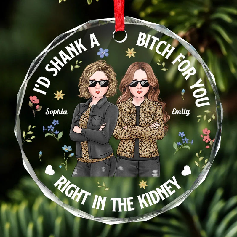 Good Times Are Even Better When Shared With Besties - Bestie Personalized Custom Circle Glass Ornament - Christmas Gift For Best Friends, BFF, Sisters