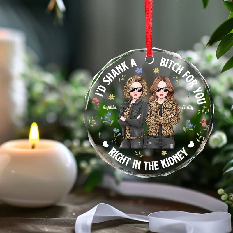 Good Times Are Even Better When Shared With Besties - Bestie Personalized Custom Circle Glass Ornament - Christmas Gift For Best Friends, BFF, Sisters