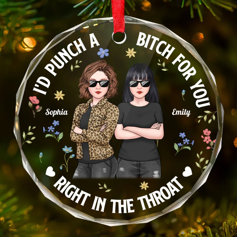 Good Times Are Even Better When Shared With Besties - Bestie Personalized Custom Circle Glass Ornament - Christmas Gift For Best Friends, BFF, Sisters