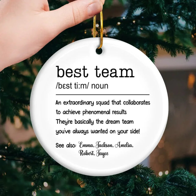 An Extraordinary Squad - Coworker Personalized Custom Ornament - Ceramic Round Shaped - Christmas Gift For Coworkers, Work Friends, Colleagues