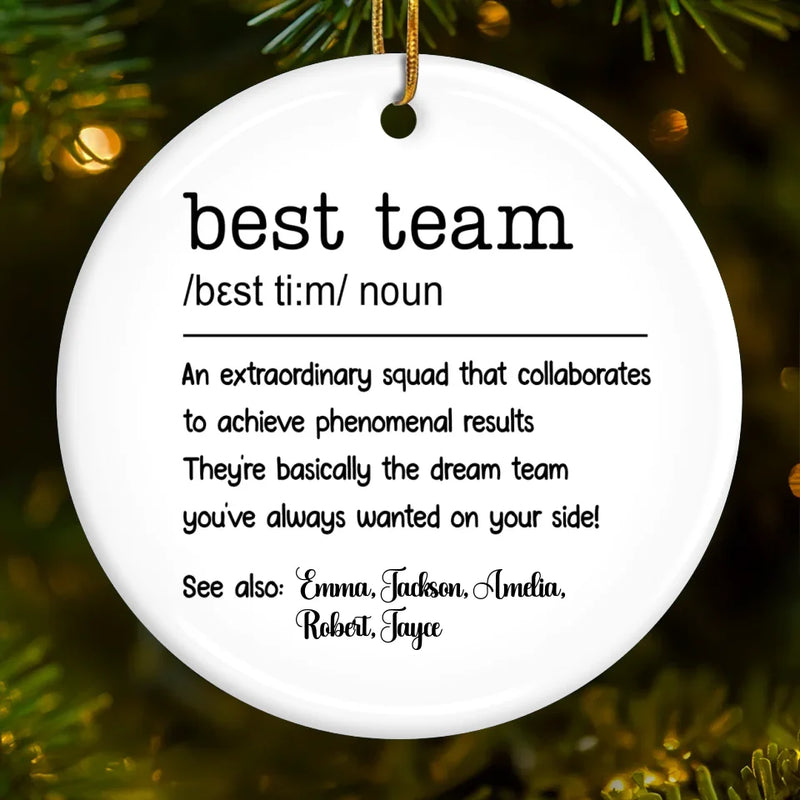 An Extraordinary Squad - Coworker Personalized Custom Ornament - Ceramic Round Shaped - Christmas Gift For Coworkers, Work Friends, Colleagues