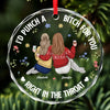 Forever My Favorite Person - Bestie Personalized Custom Circle Glass Ornament - Christmas Gift For Best Friends, BFF, Sisters