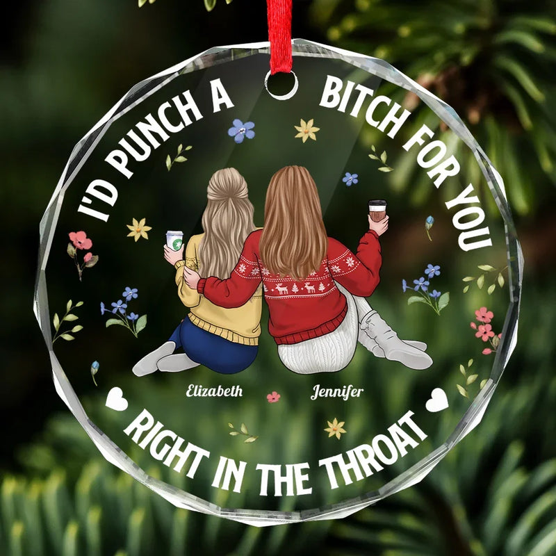 Forever My Favorite Person - Bestie Personalized Custom Circle Glass Ornament - Christmas Gift For Best Friends, BFF, Sisters