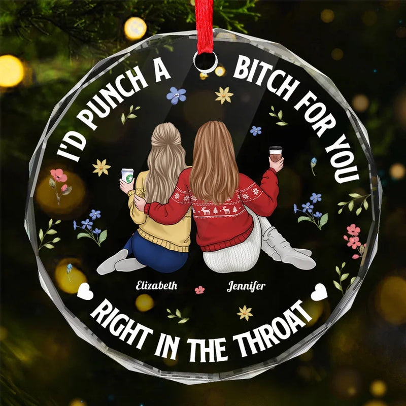 Forever My Favorite Person - Bestie Personalized Custom Circle Glass Ornament - Christmas Gift For Best Friends, BFF, Sisters