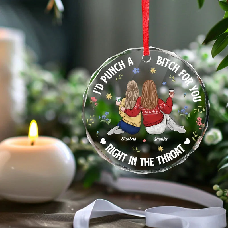 Forever My Favorite Person - Bestie Personalized Custom Circle Glass Ornament - Christmas Gift For Best Friends, BFF, Sisters