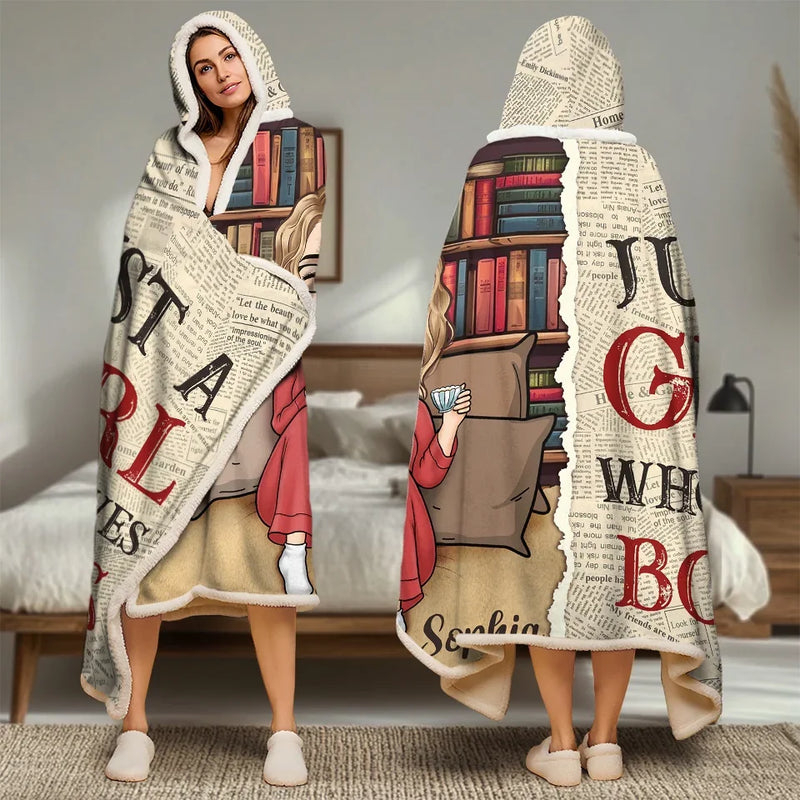 Reading Is Breathing For The Mind - Personalized Custom Snuggle Blanket, Hoodie Blanket - Christmas Gift For Book Lovers