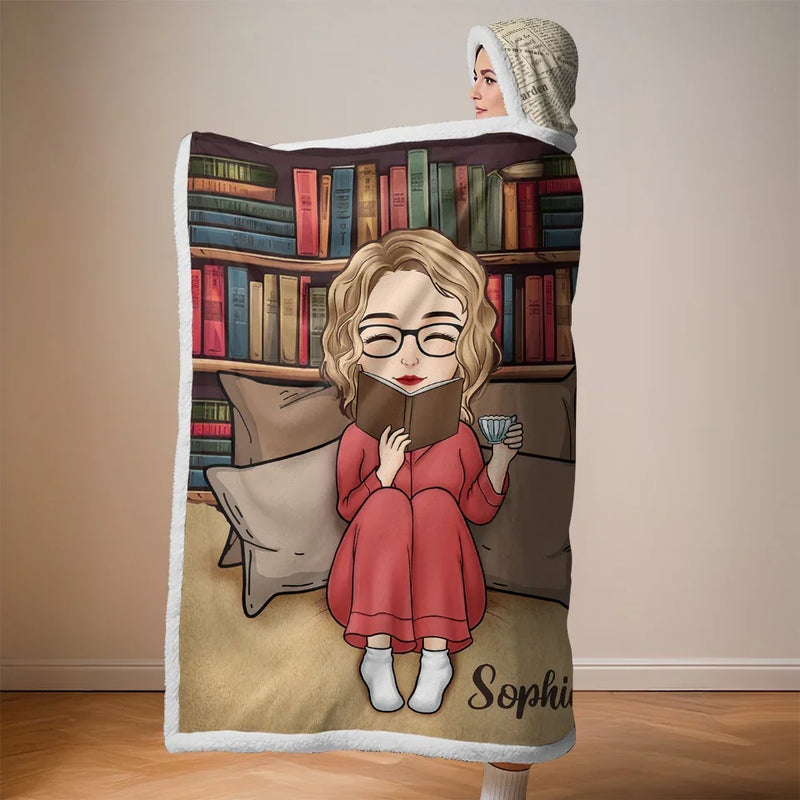 Reading Is Breathing For The Mind - Personalized Custom Snuggle Blanket, Hoodie Blanket - Christmas Gift For Book Lovers
