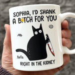 Custom Name Funny Cat Dark Humor Gifts - Personalized Mugs